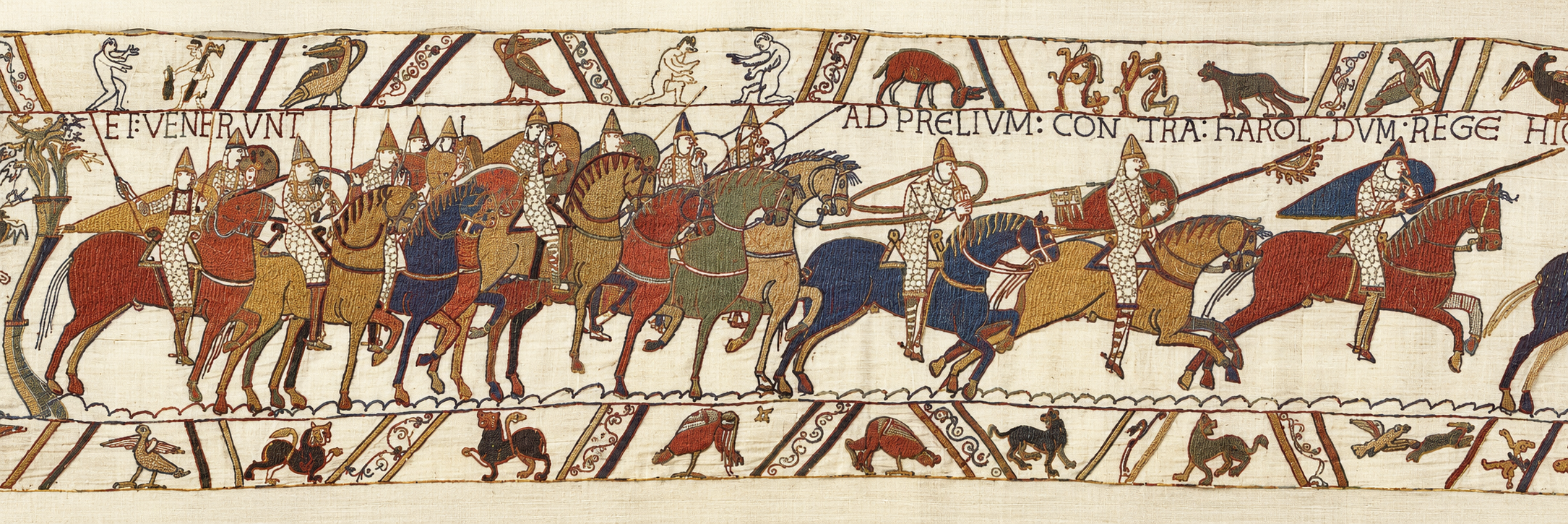 Norman horsemen, an illustration inspired by the Bayeux Tapestry